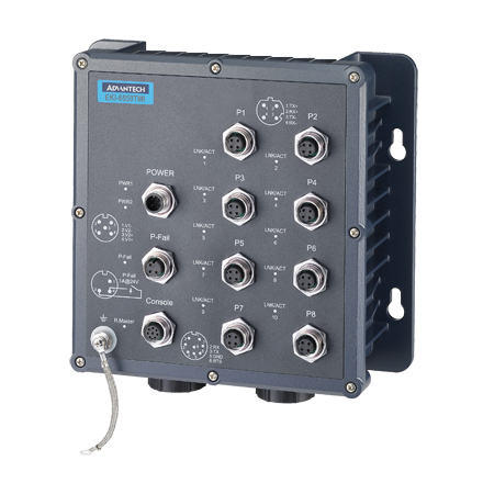 EN50155 IP67 8 M12+2 Fiber Managed Switch - Wide Temperature